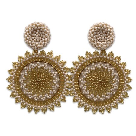 Aretes Mandalas Beige