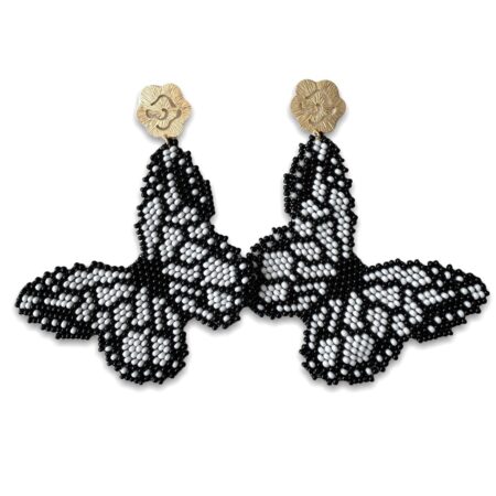 Maxiaretes Mariposas Mostacillas Blanco con Negro