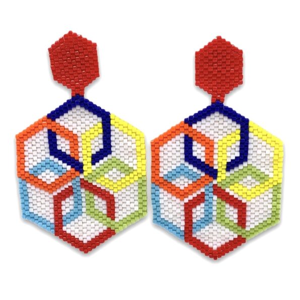 AR-450-0 Aretes Hegagonos aros multicolor
