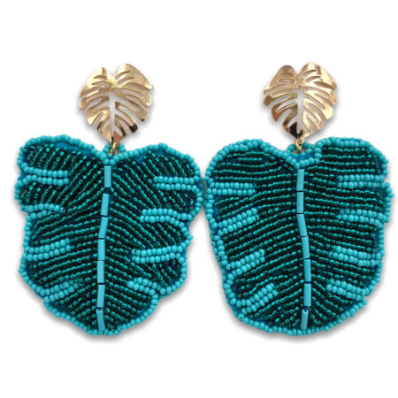 Aretes Hojas Canutillos Menta