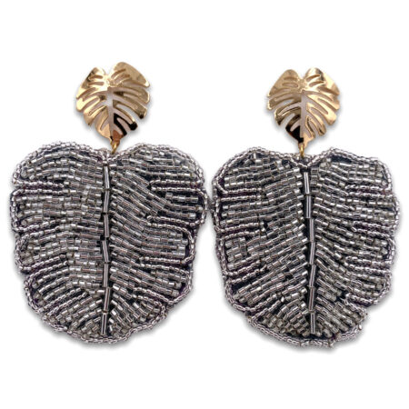 Aretes Hojas Canutillos Plateado