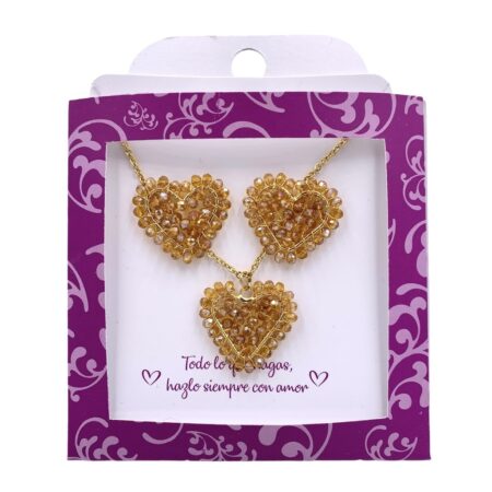 Set Corazones Café