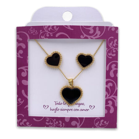 Cadena y topos corazones bolita pintados acero
