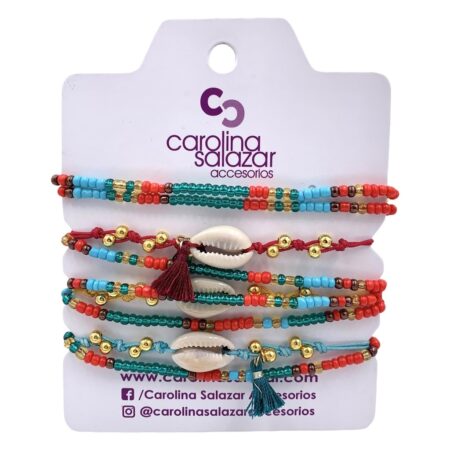 Set Pulseras Mar Rojo y Azul