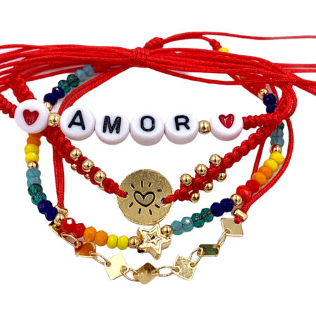 Tobillera Letras RAINBOW Roja
