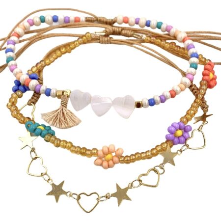 Tobillera Flower Power Beige
