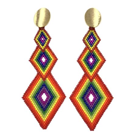 Aretes Rombos Miyuki Multicolor