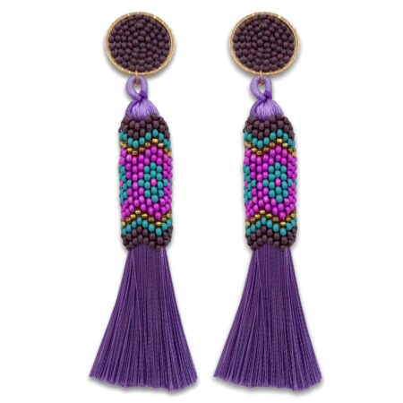 Aretes Borlas Etnia Lila