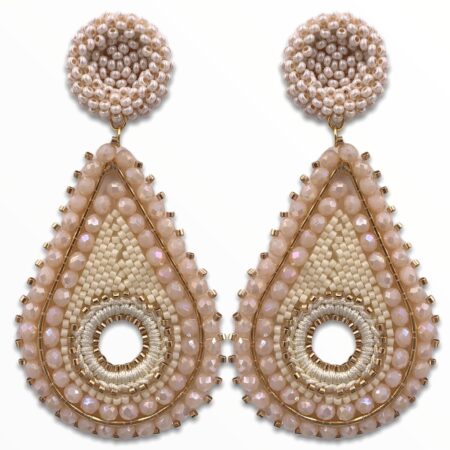 Aretes Lágrima Miyuki Beige