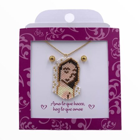 Cadena Virgen Miyuki Blanco
