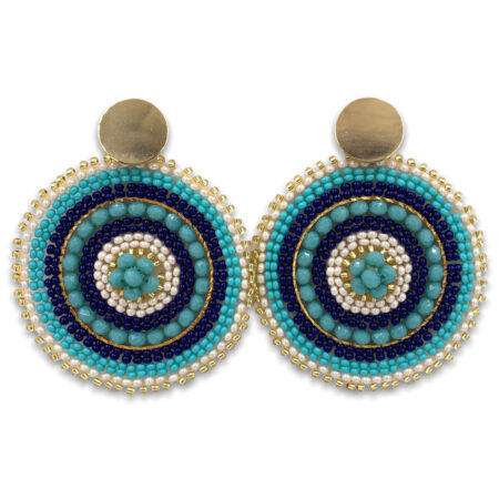 Aretes Amina Azules con Beige