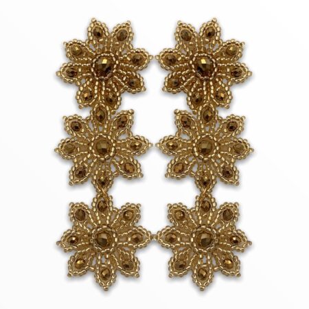 Aretes Flores Bolero x 3 Dorado
